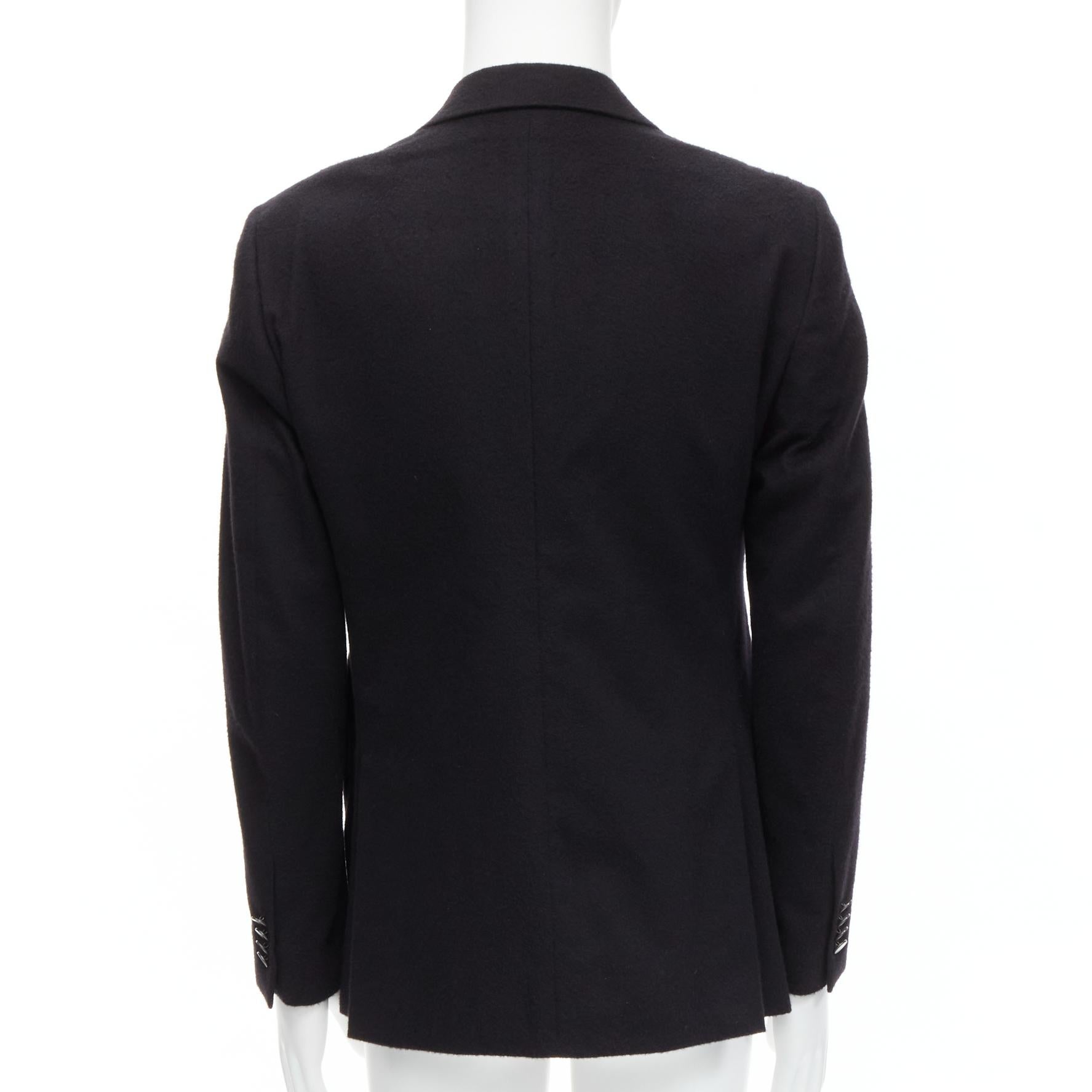 VALENTINO black 100% cashmere modal lined casual blazer jacket EU48 M For Sale 2
