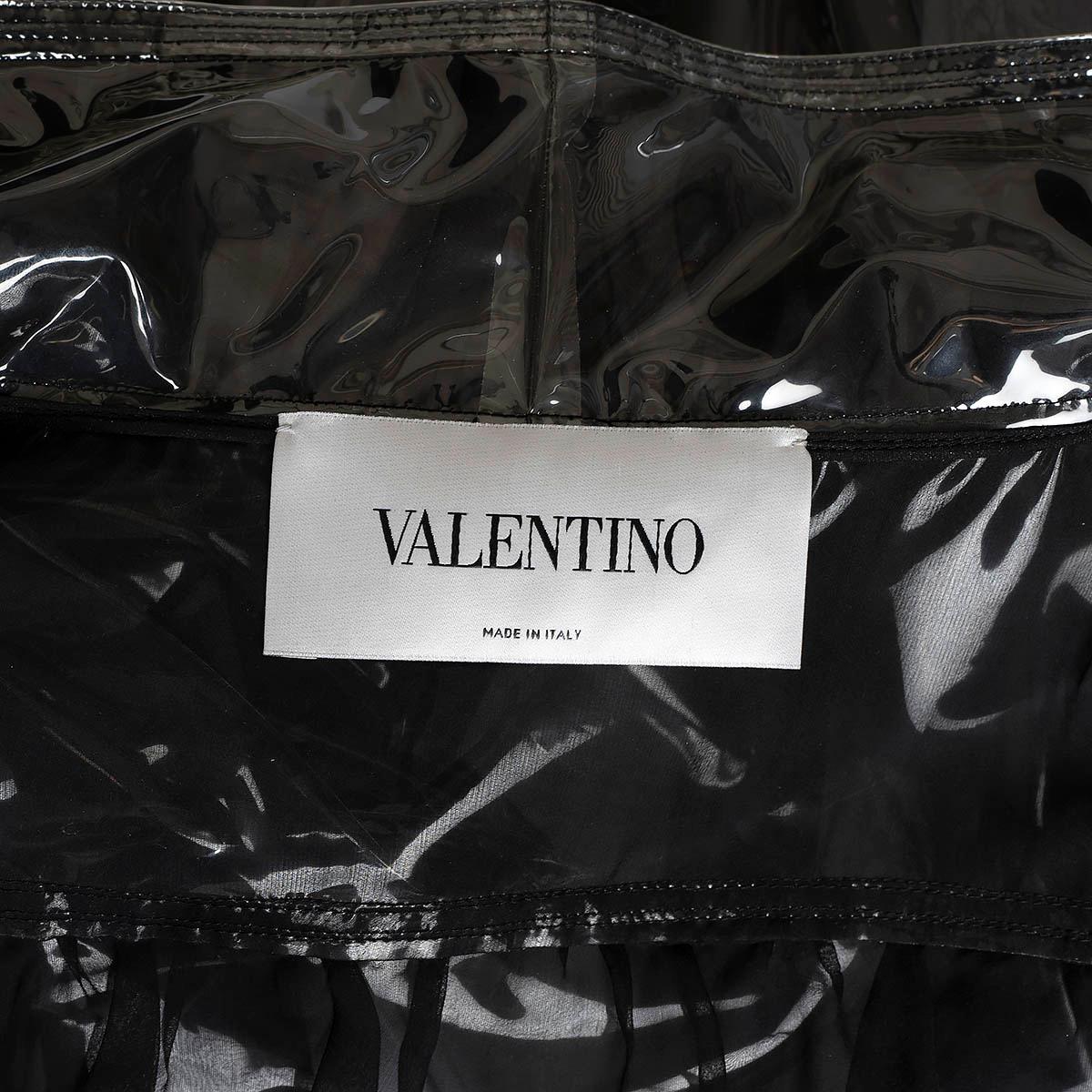 VALENTINO black 2018 CLEAR VINYL Jacket 42 L For Sale 2