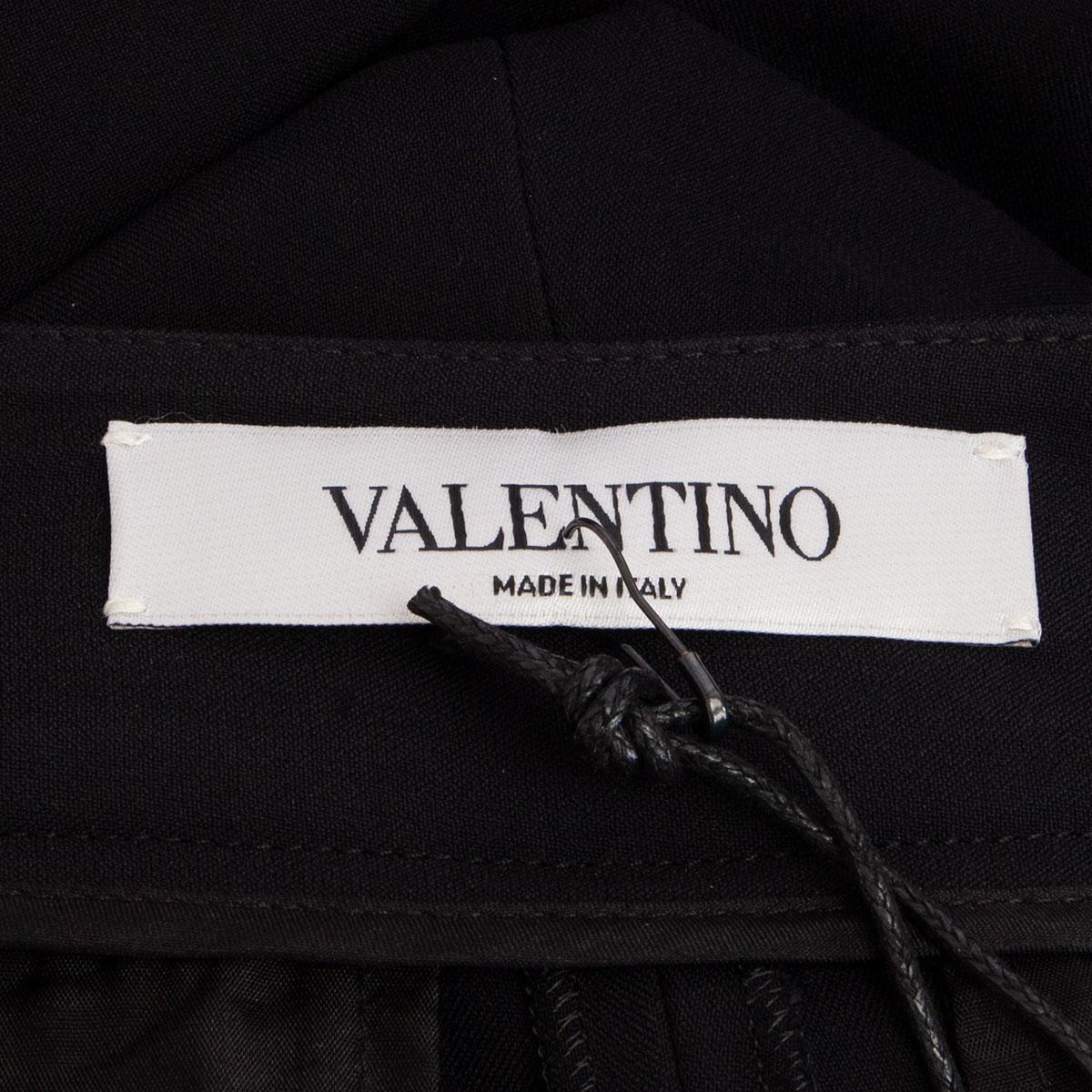 VALENTINO black acetate WIDE LEG Pants 40 S In Excellent Condition For Sale In Zürich, CH