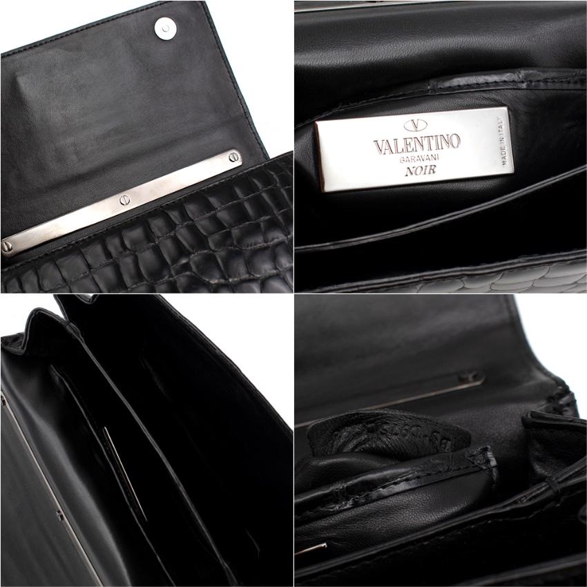 Valentino Black alligator Vavavoom Chain Bag For Sale 2