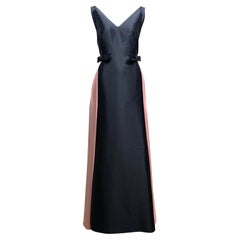 Valentino Black and Pink Silk Gown with Bow