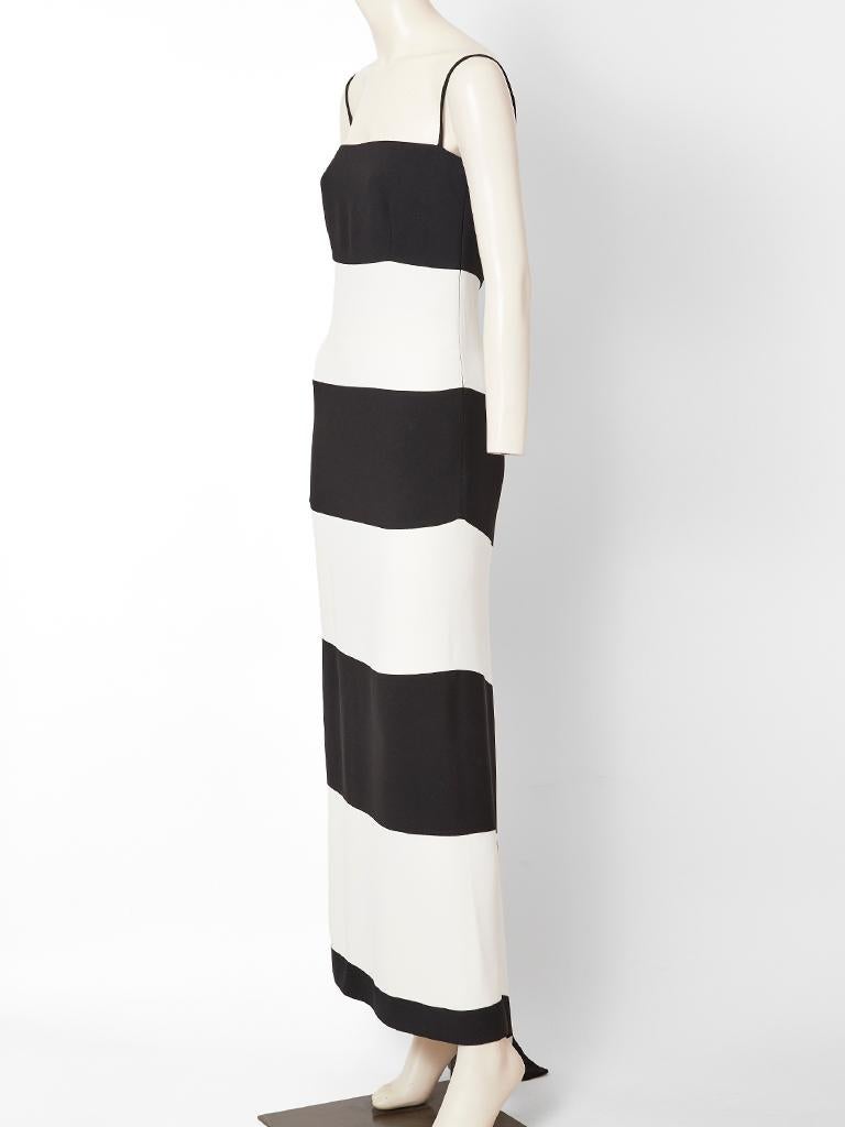 Valentino Black and White Crepe Evening Dress In Good Condition In New York, NY