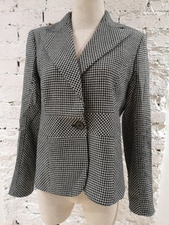 Valentino black and white pied de poule wool jacket