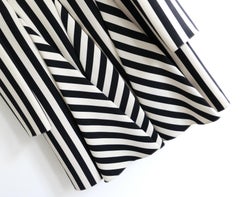 Valentino Black and White Striped Skater Dress
