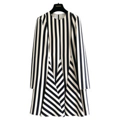 Valentino Black and White Striped Skater Dress
