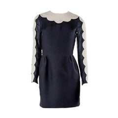 VALENTINO BLACK and WHITE TRIM DRESS size 38 - XS