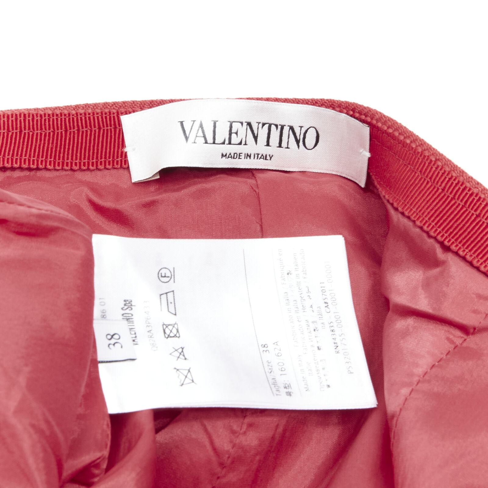 VALENTINO black beaded heart badge red twill flared frill shorts IT38 XS For Sale 4