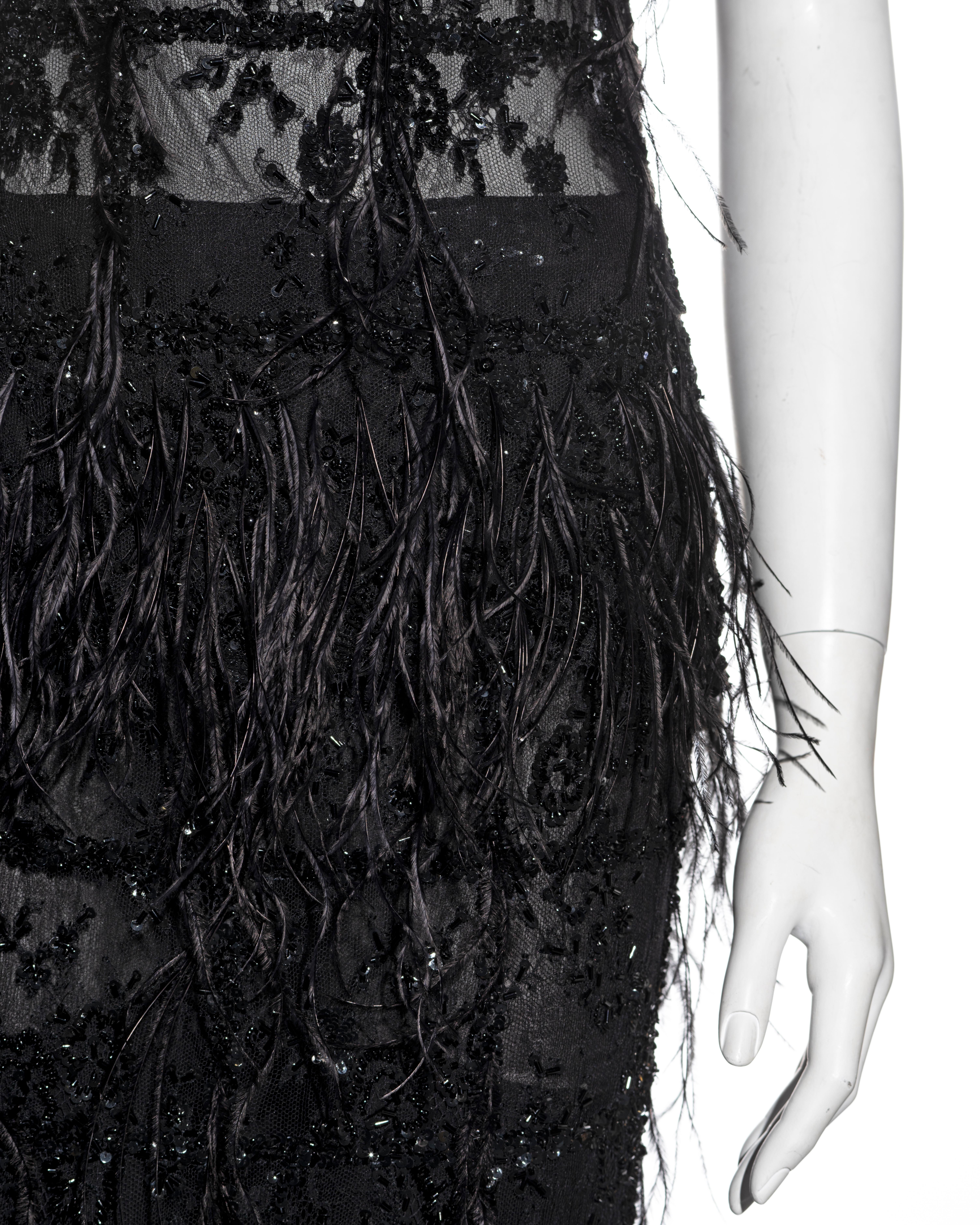 valentino black feather dress