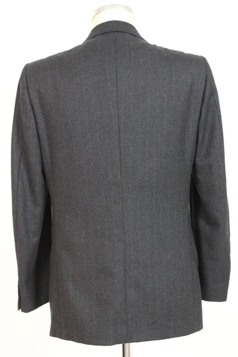 Valentino Black Beige Wool Pinstripe Evening Jacket at 1stDibs