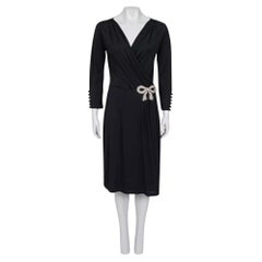 Valentino Black Bow Rhinestone Dress - IT 44 L