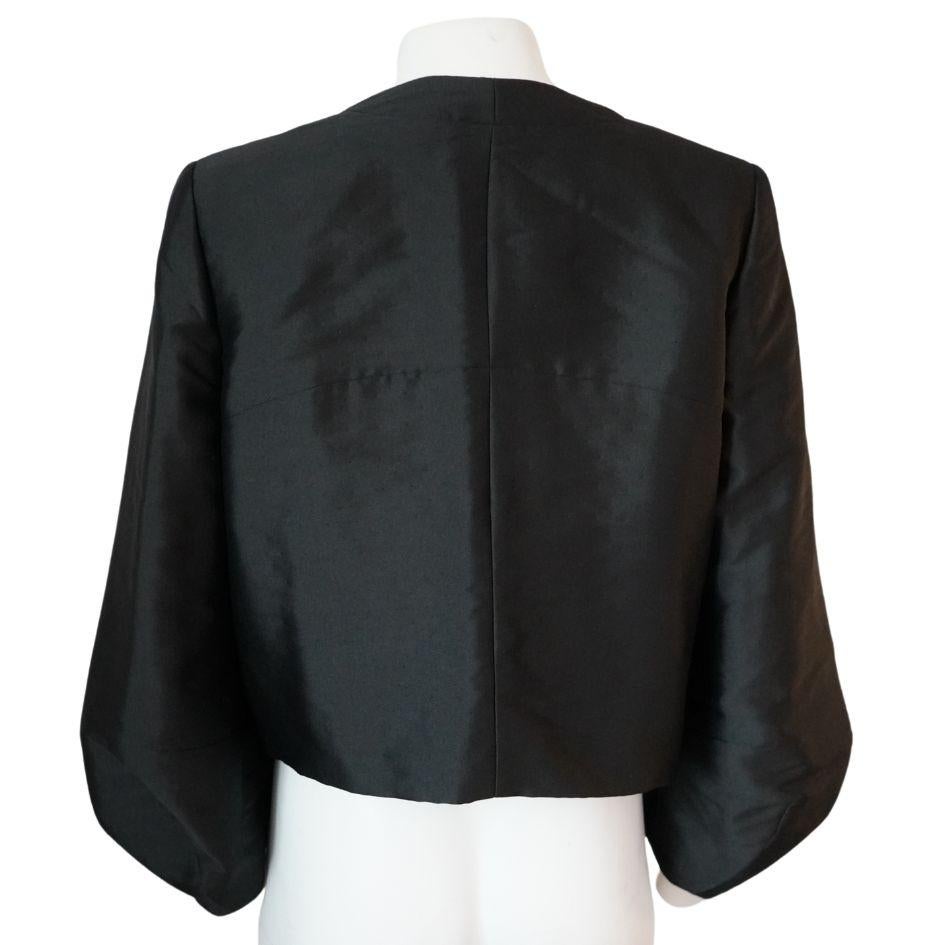 Valentino Black Bubble Sleeve Bolero Jacket In Excellent Condition In Beverly Hills, CA