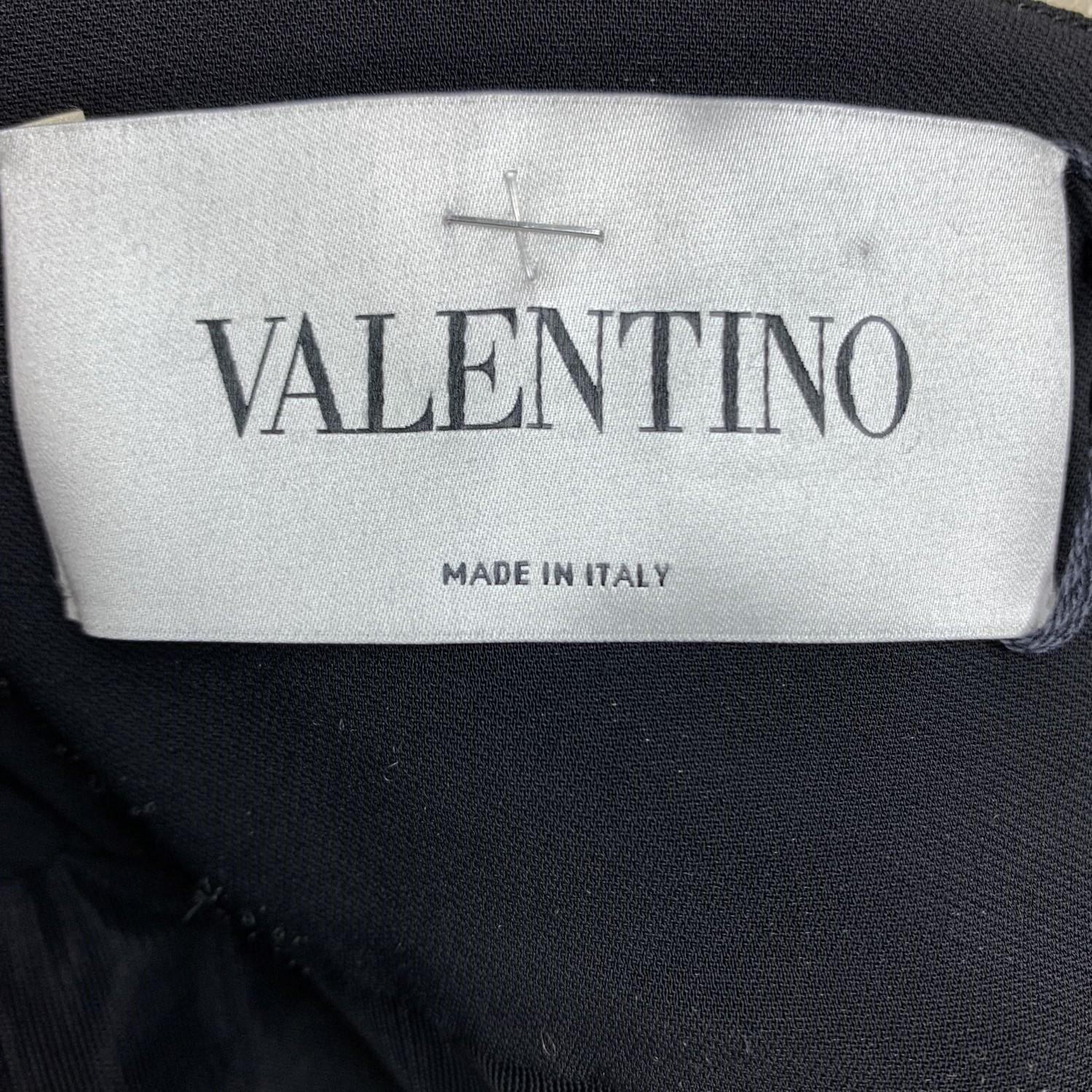 Women's Valentino Black Bustier Sleeveless Dress with Ruffles Size S