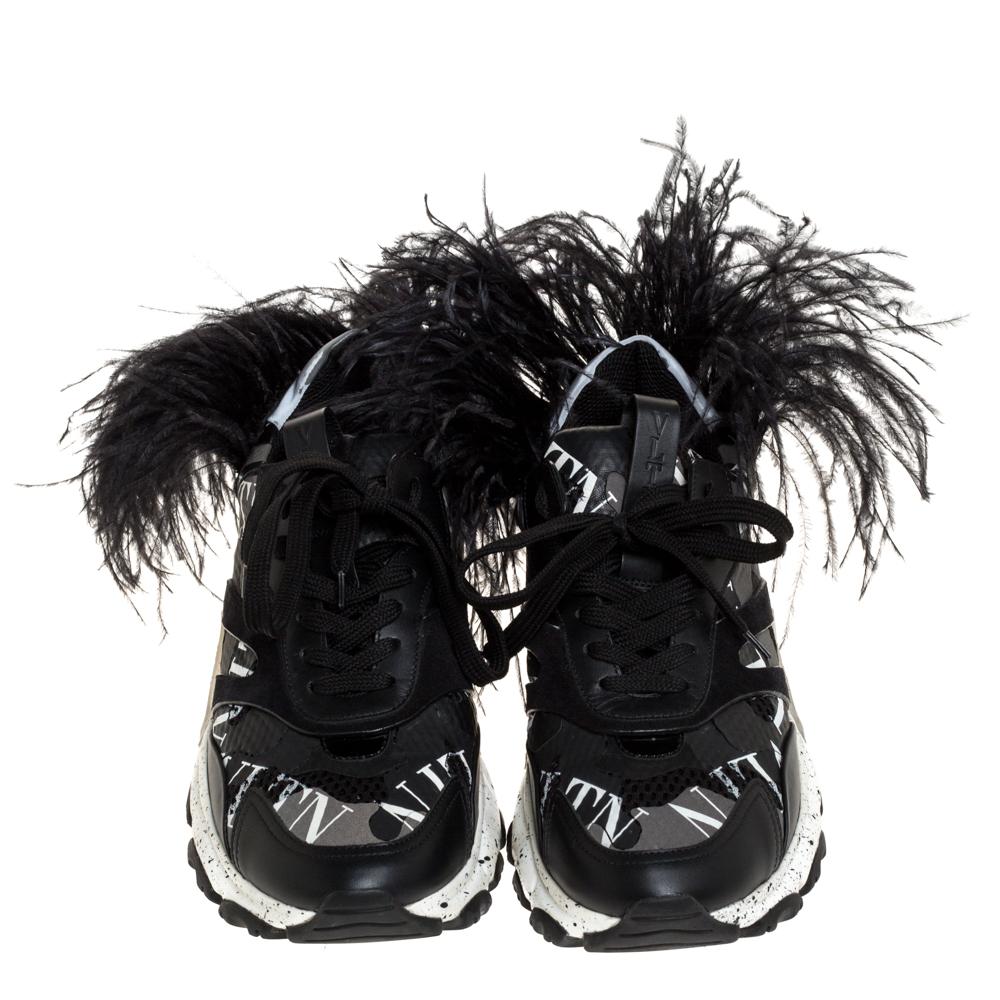 valentino feather sneakers