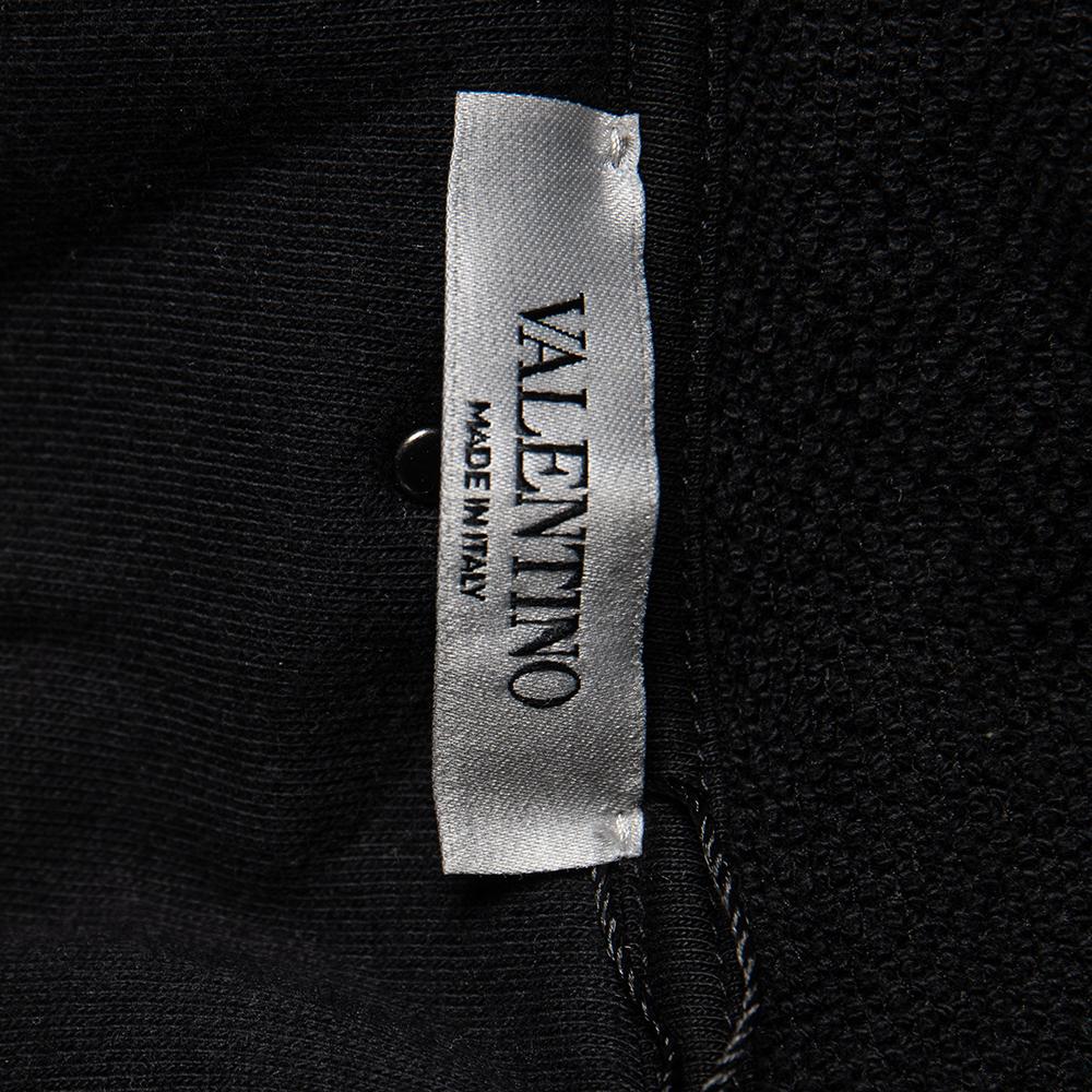 Valentino - Sweat-shirt à capuche en coton imprimé camouflage noir avec fermeture éclair L Pour hommes en vente