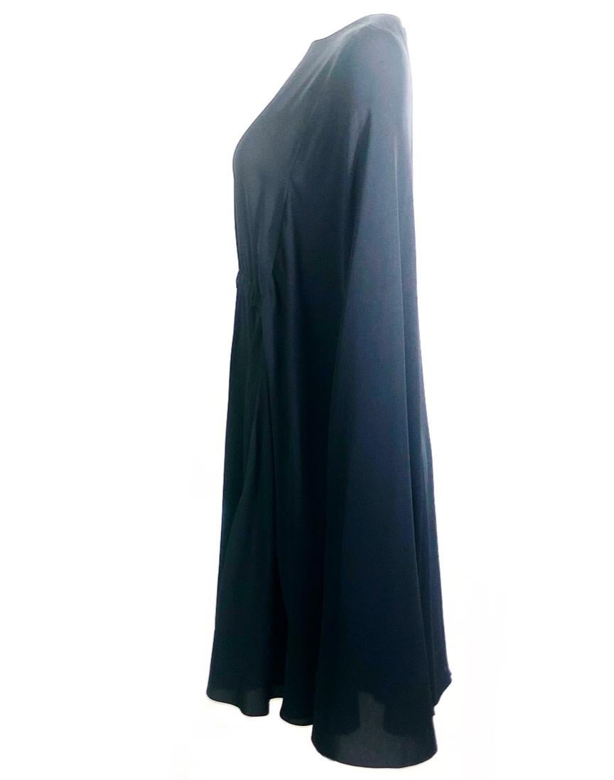 VALENTINO Black Cape Dress Size 42 In Excellent Condition In Beverly Hills, CA