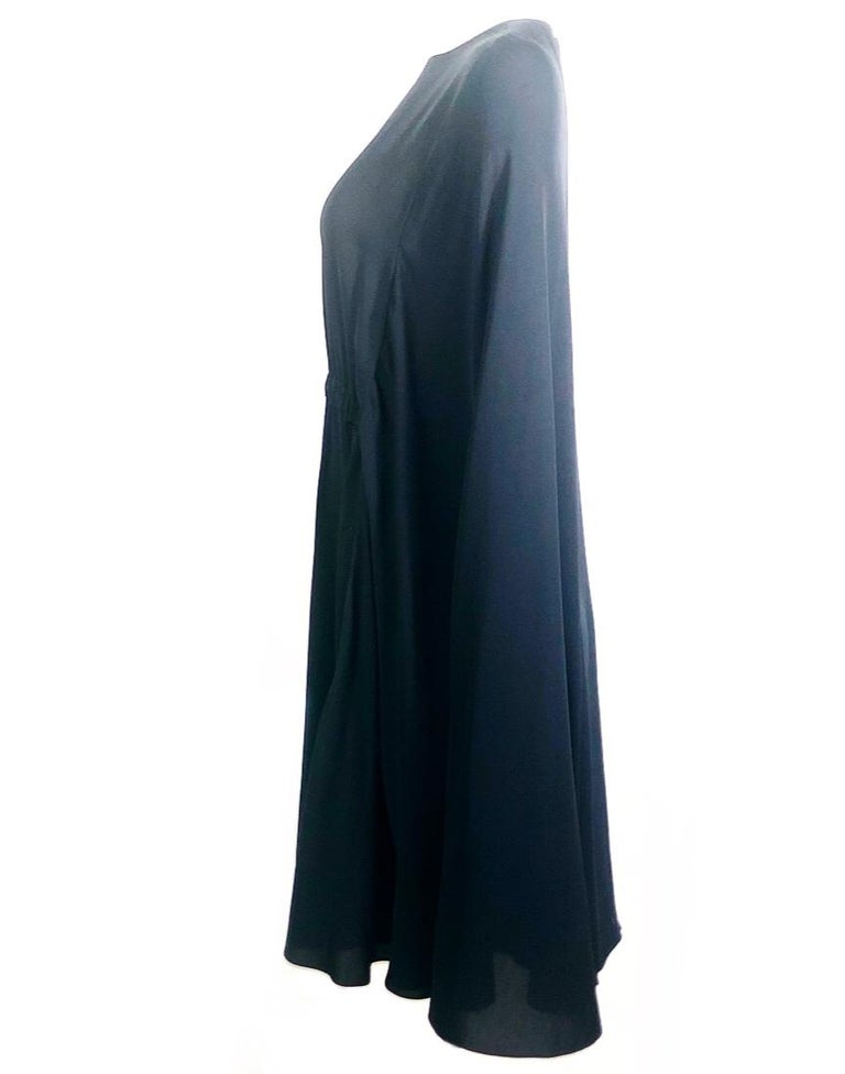 VALENTINO Black Cape Dress Size 42 at 1stDibs