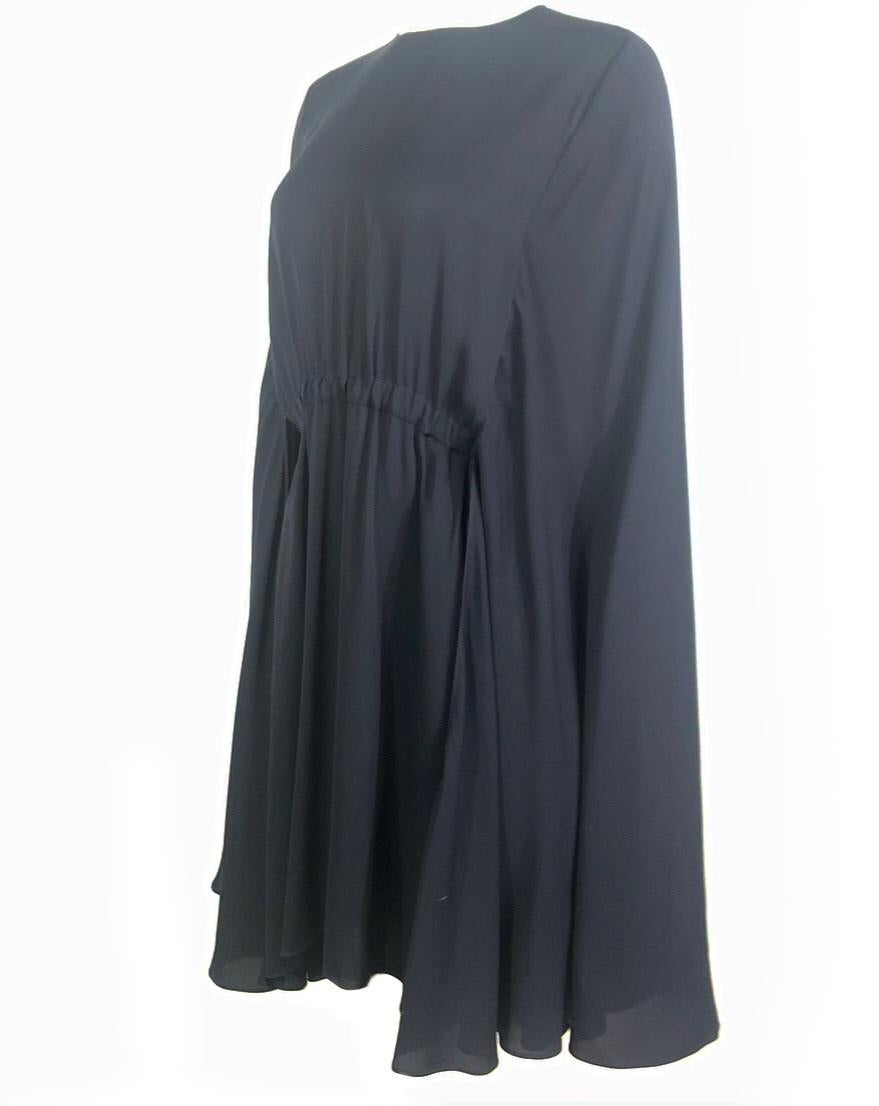 Women's VALENTINO Black Cape Dress Size 42