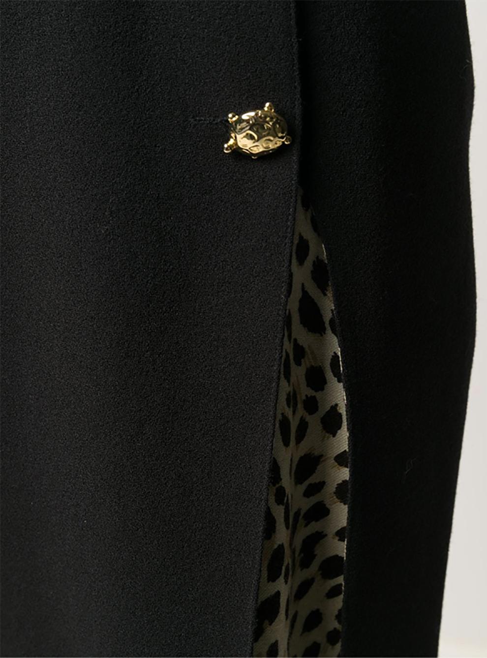 Valentino Black Cocktail Dress Leopard Detail  In Excellent Condition In Paris, FR