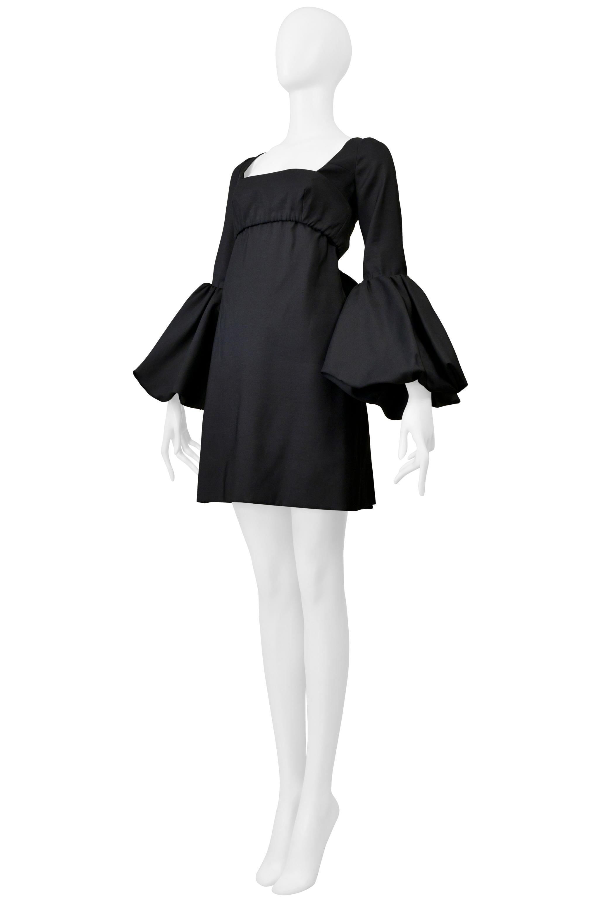 Women's Valentino Black Cocktail Dress With Pouf Sleeves 2018 For Sale