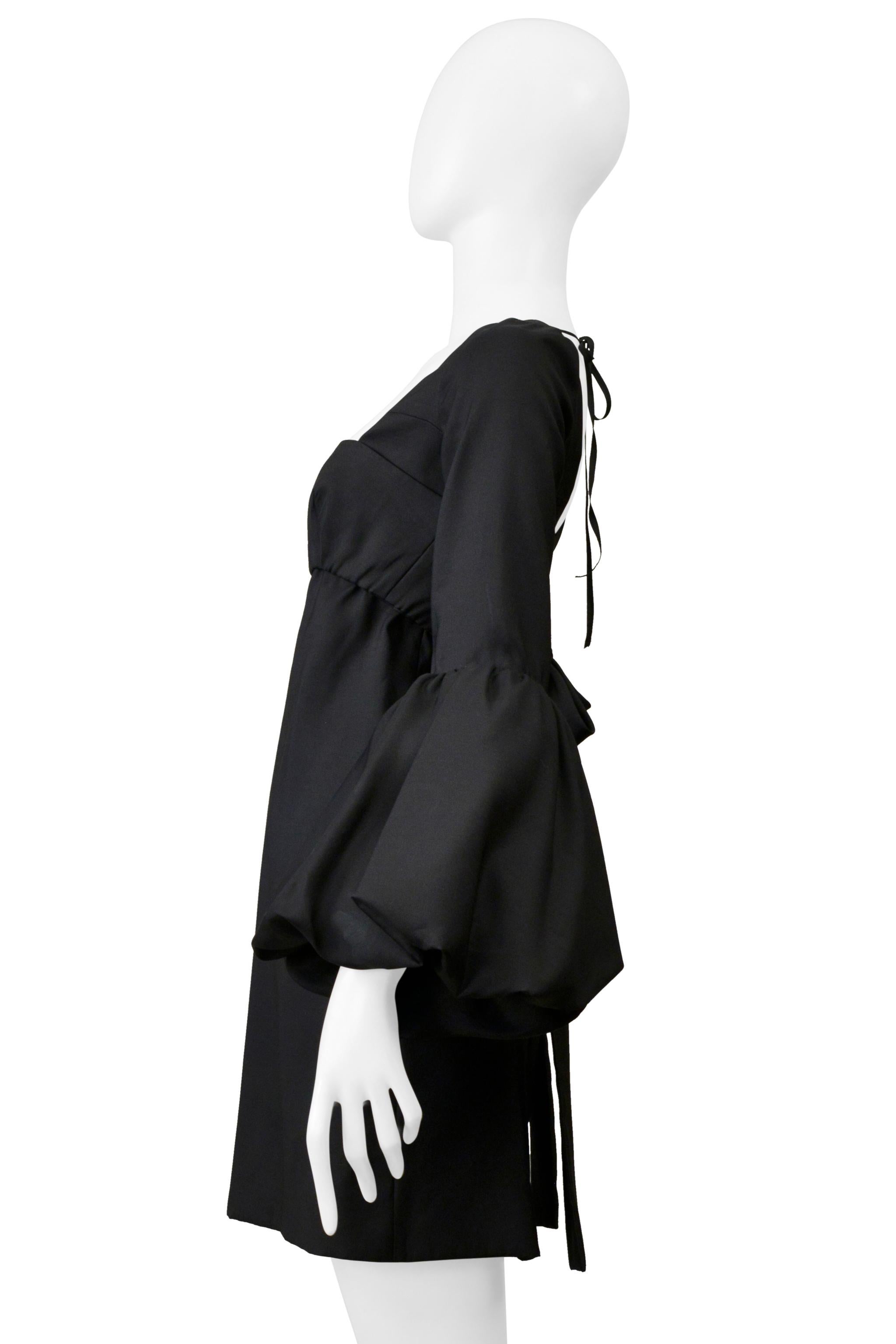 Valentino Black Cocktail Dress With Pouf Sleeves 2018 For Sale 1