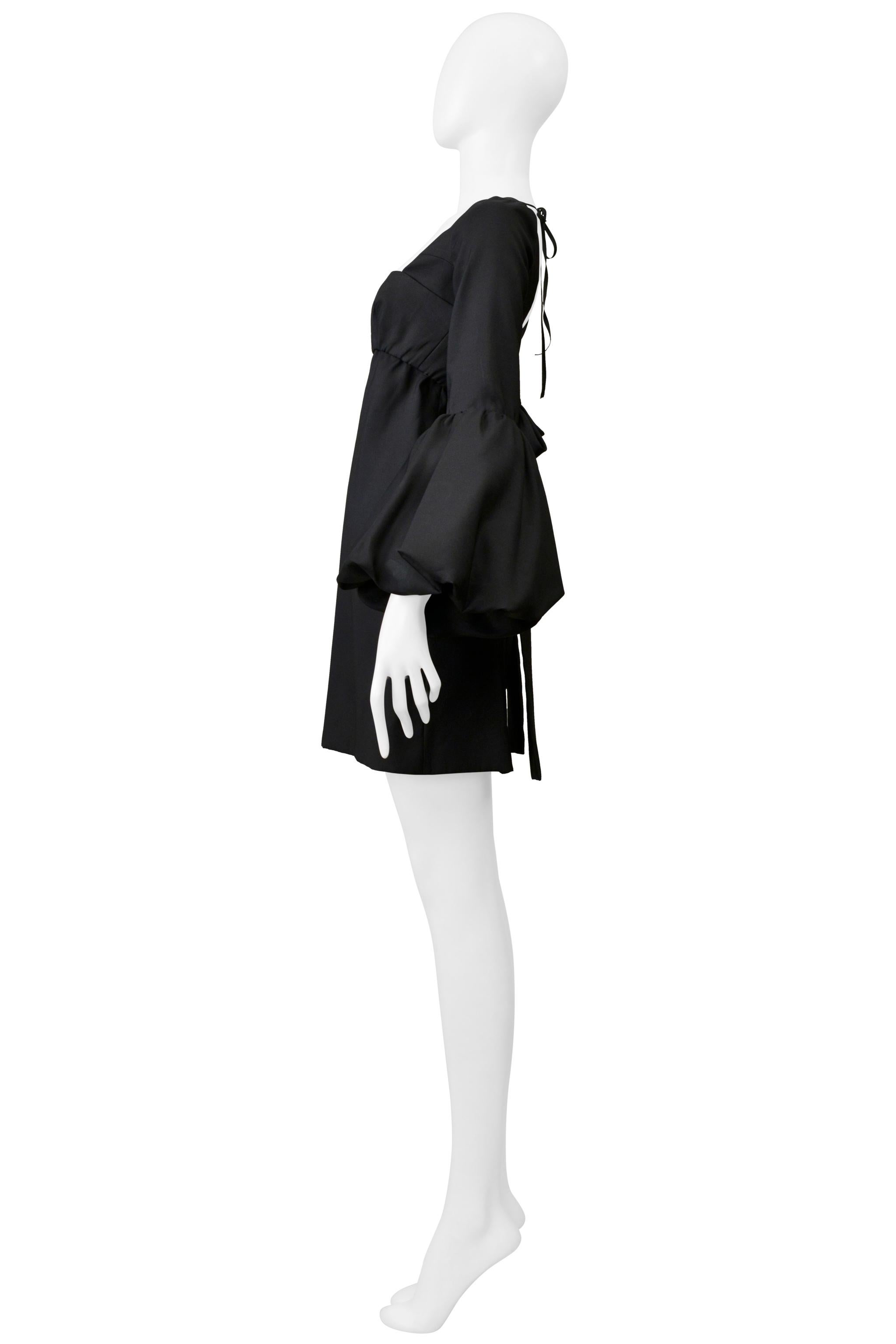 Valentino Black Cocktail Dress With Pouf Sleeves 2018 For Sale 2