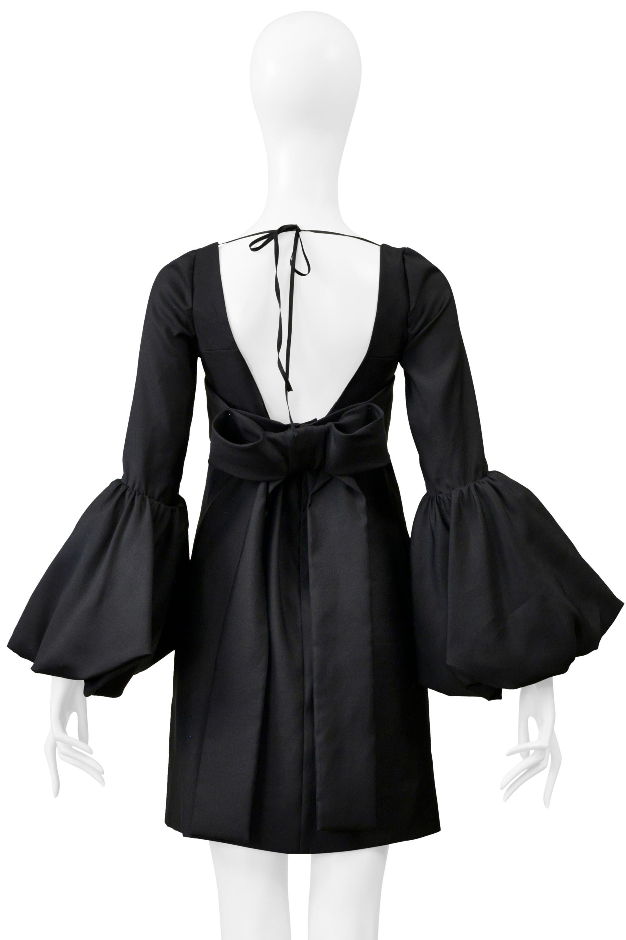 Valentino Black Cocktail Dress With Pouf Sleeves 2018 For Sale 3