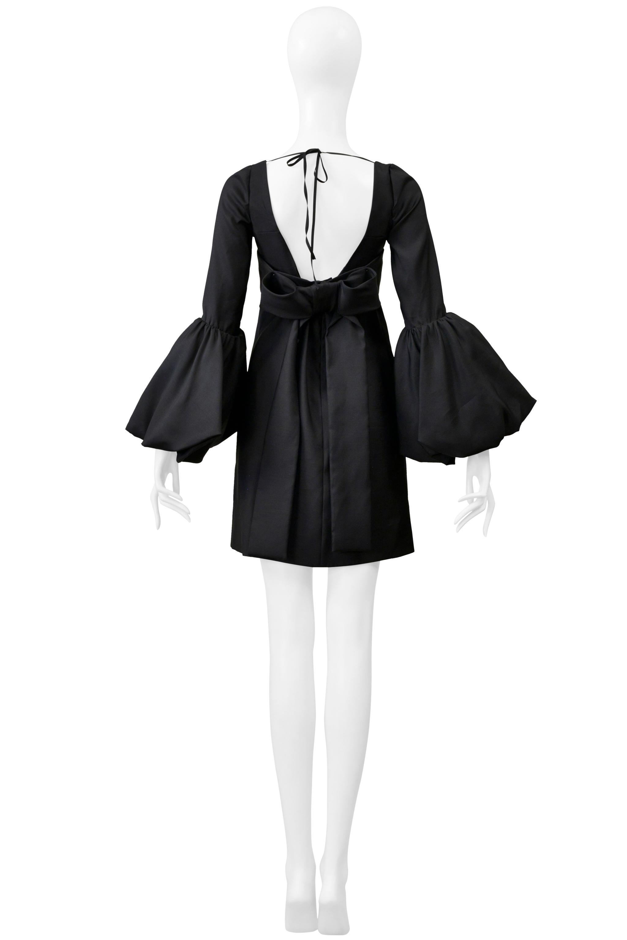 Valentino Black Cocktail Dress With Pouf Sleeves 2018 For Sale 4