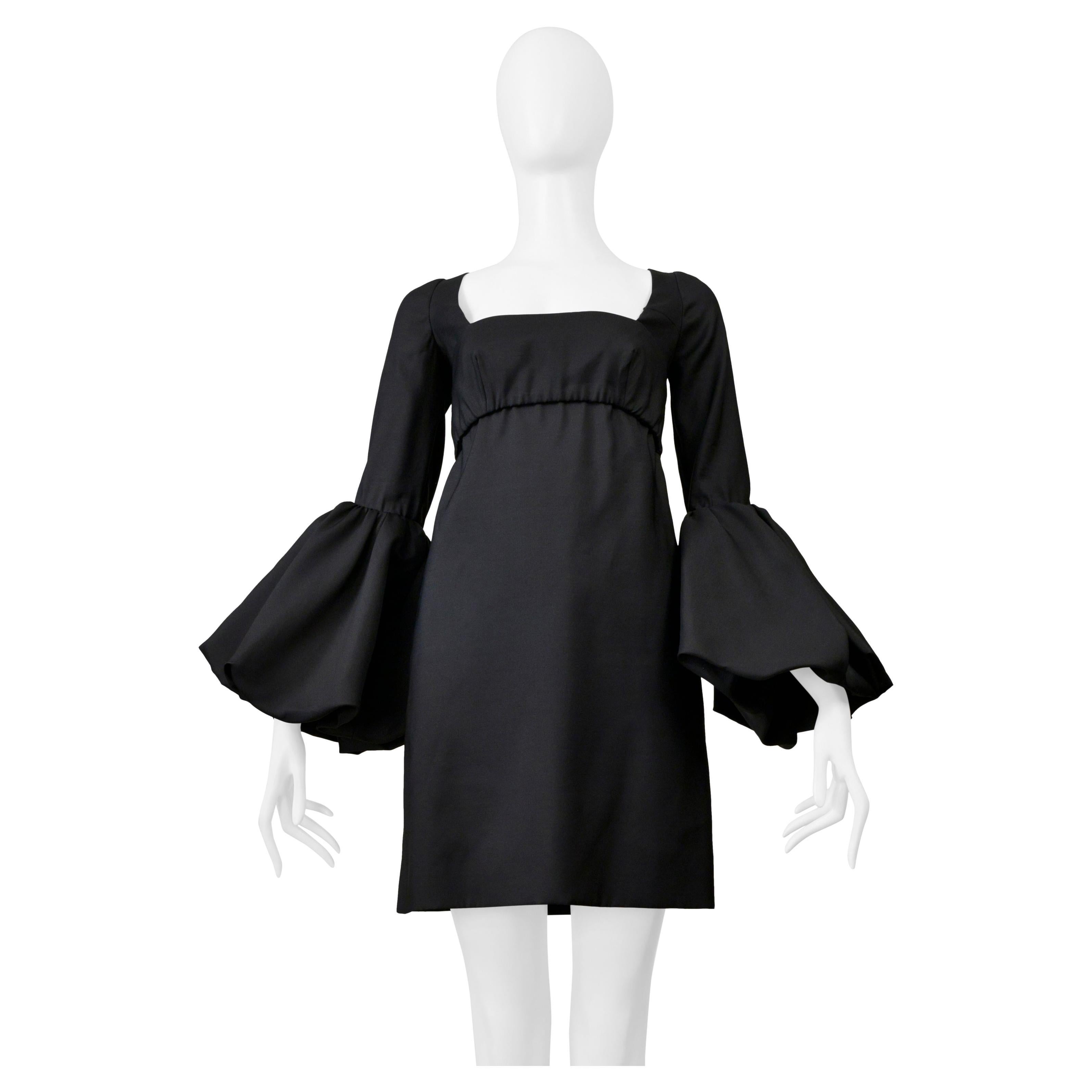 Valentino Black Cocktail Dress With Pouf Sleeves 2018 For Sale