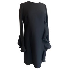 Valentino black cocktail ruffled dress