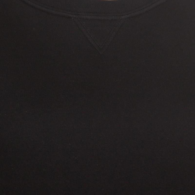 Valentino Black Contrast Flared Hem Detail Sweatshirt S For Sale 2
