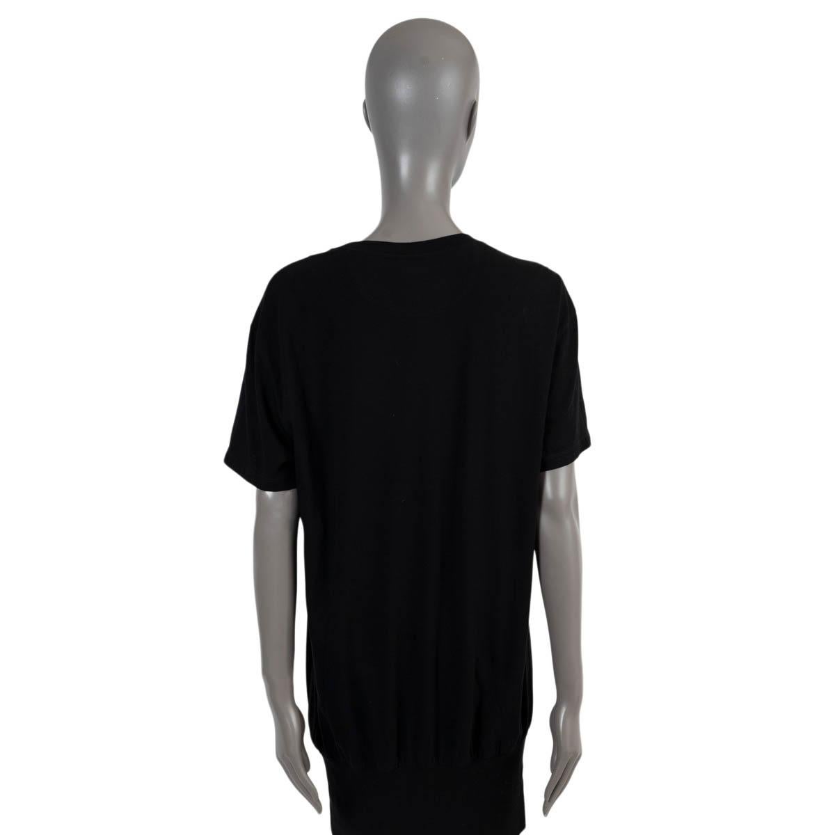 VALENTINO black cotton 2021 VLTN LOGO T-SHIRT Dress M In Excellent Condition For Sale In Zürich, CH