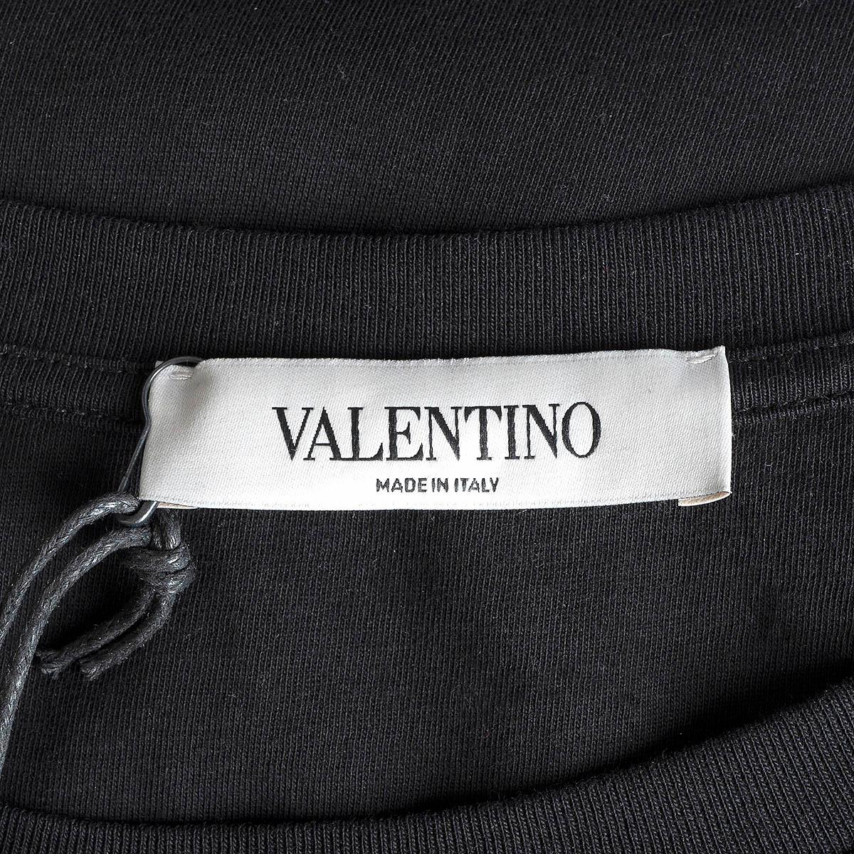 VALENTINO black cotton 2021 VLTN LOGO T-SHIRT Dress M For Sale 2