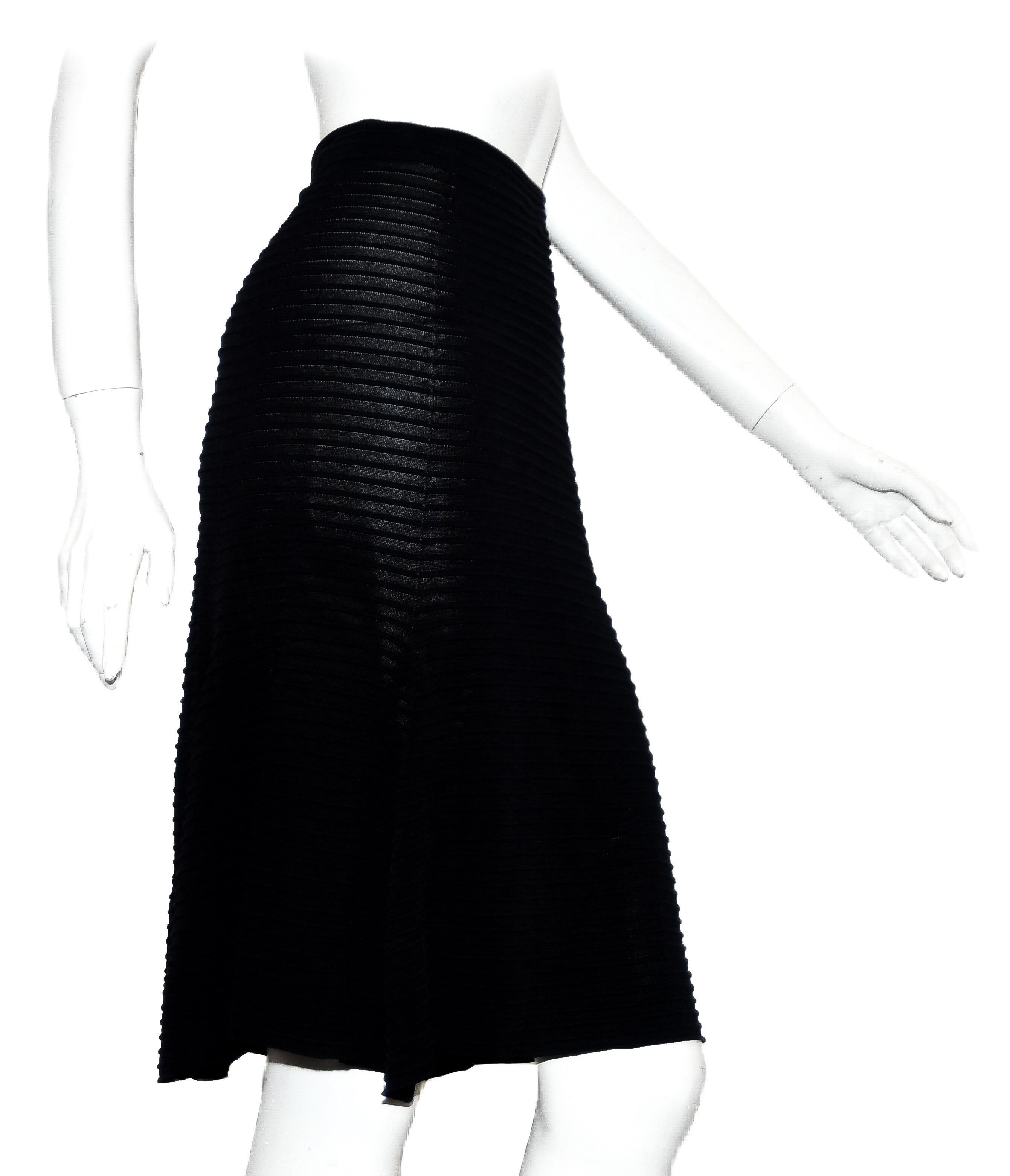 Women's Valentino Black Cotton Blend Knit Skirt