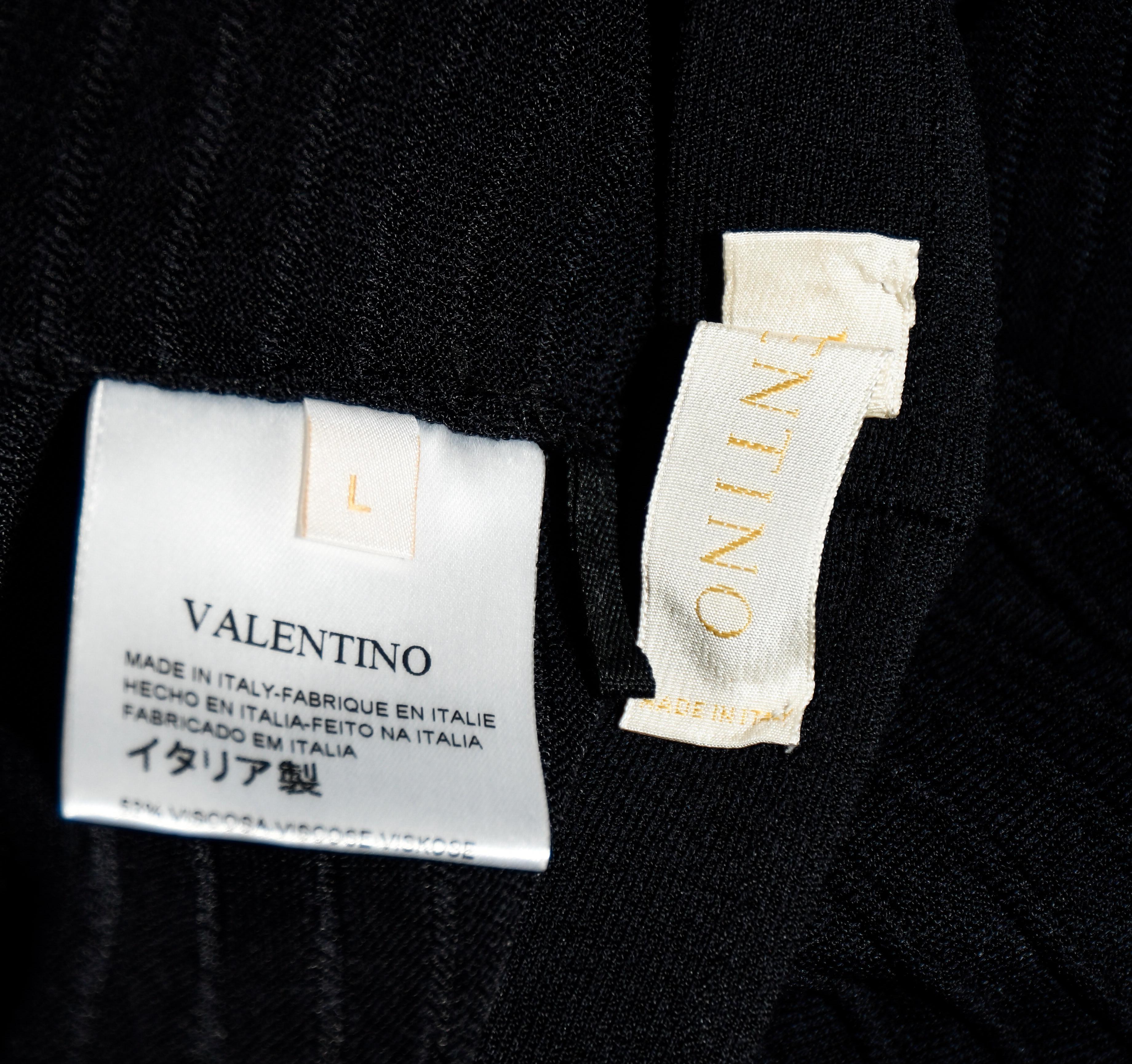 Valentino Black Cotton Blend Knit Skirt 1