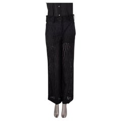 VALENTINO Schwarze BRODERIE ANGLAISE WIDE LEG Hose aus Baumwolle 40 S