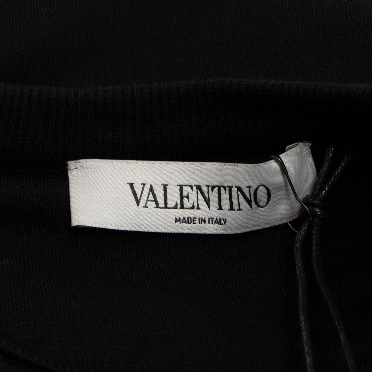 VALENTINO black cotton LASER CUT OVERSIZED Crewneck Sweater XS For Sale 2