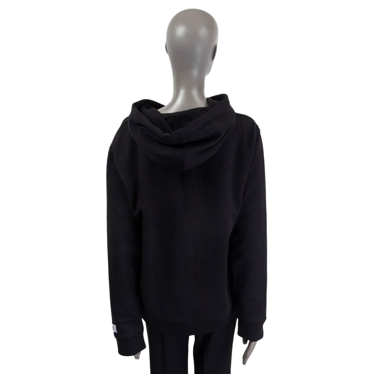 Black VALENTINO black cotton VACCINATED HOODIE Sweatshirt Sweater L