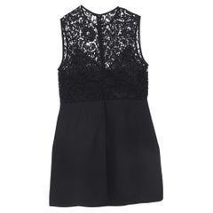 Valentino Black Crepe and Lace Bow Detail Couture Dress XL