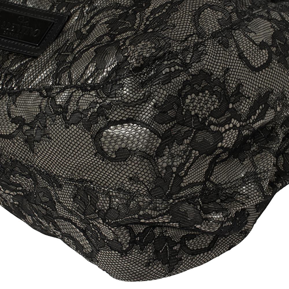 Women's Valentino Black Day Lace Large Nuage Bow Hobo