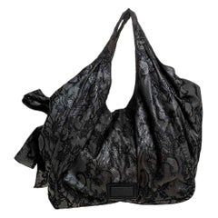 Valentino Black Day Lace Large Nuage Bow Hobo