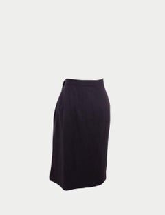 Valentino Black Draped Midi Skirt - EU 44