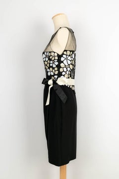 Valentino Black Dress Sewn with Beads
