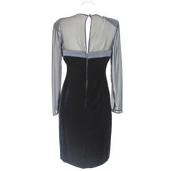Valentino Black Silk Velvet Evening 1990s Party Cocktail Elegant Sheath Dress