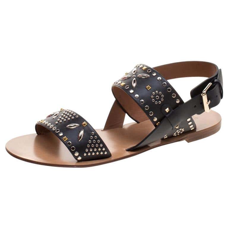 valentino flat sandals black