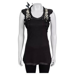 Valentino Black Embellished Viscose T-Shirt - US 4