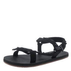 Valentino Black Fabric Rockstud Sandals Size 39