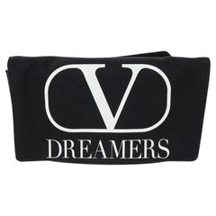 Valentino Black Fabric V Logo Signature Dreamers Belt Bag