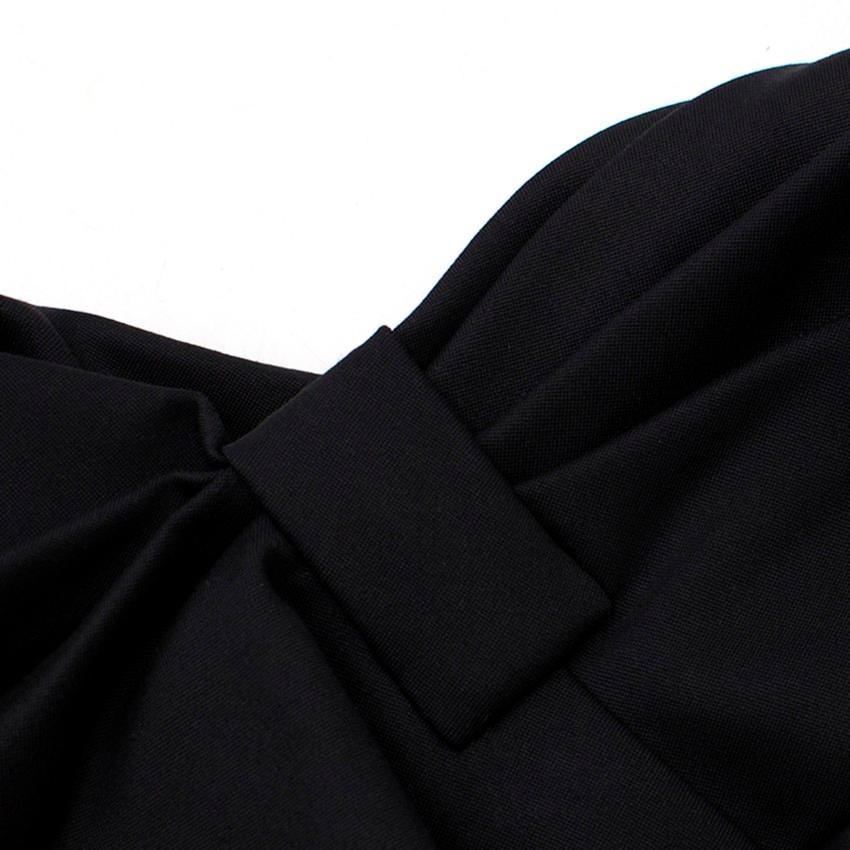 Valentino Black Fitted Bow Shoulder Wool Blend Dress - Size US 8 For Sale 6