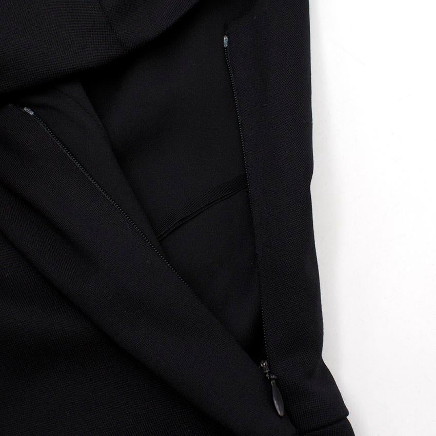 Valentino Black Fitted Bow Shoulder Wool Blend Dress - Size US 8 For Sale 2