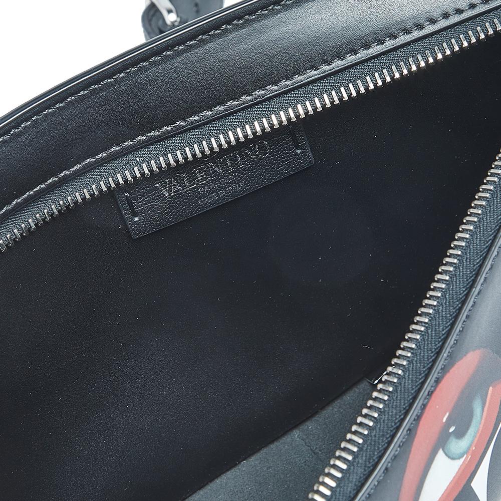 Valentino Black Flame Printed Leather VLTN Belt Bag 5